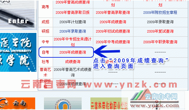云南自考成绩查询图
