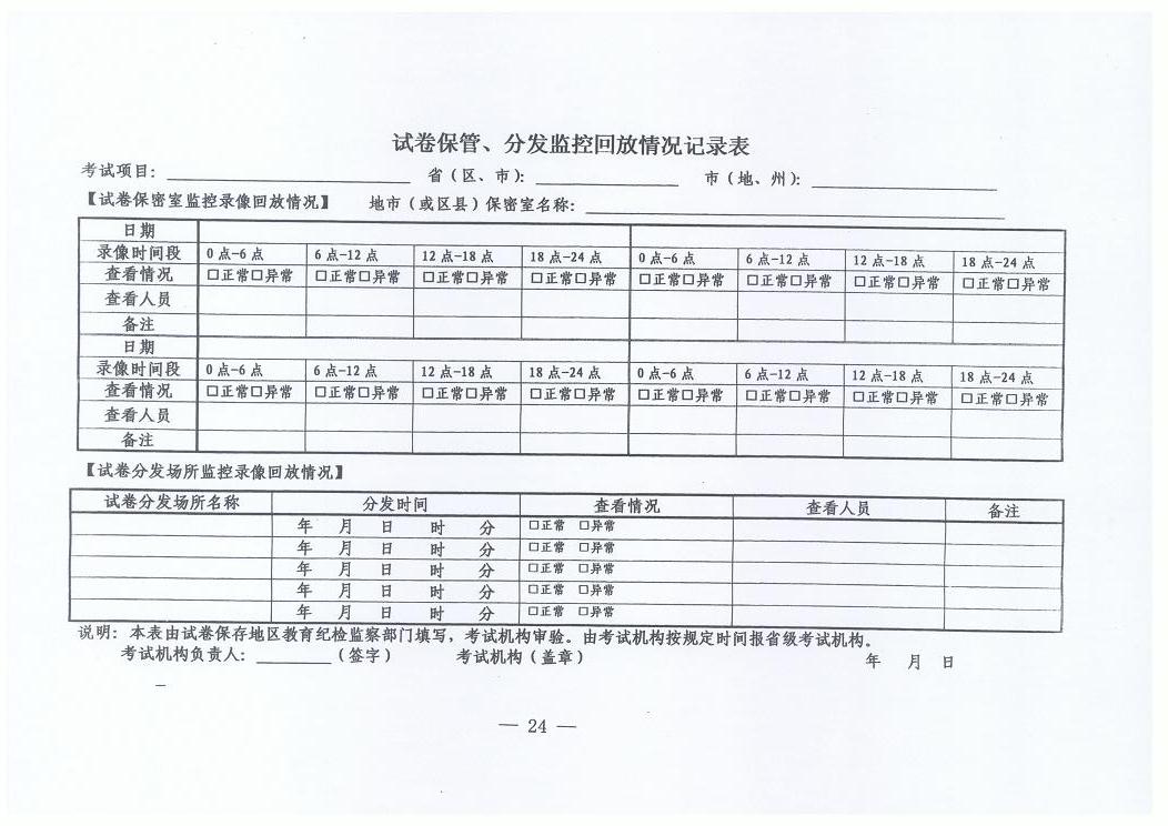 2013年内蒙古自治区自考试卷保管、分发环节监控录像回放工作要求