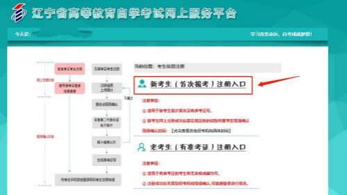 辽宁自考新生注册流程1